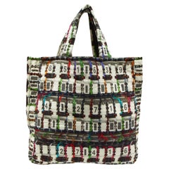 Chanel Multicolor Printed Cotton Large Terry Shopper Tote