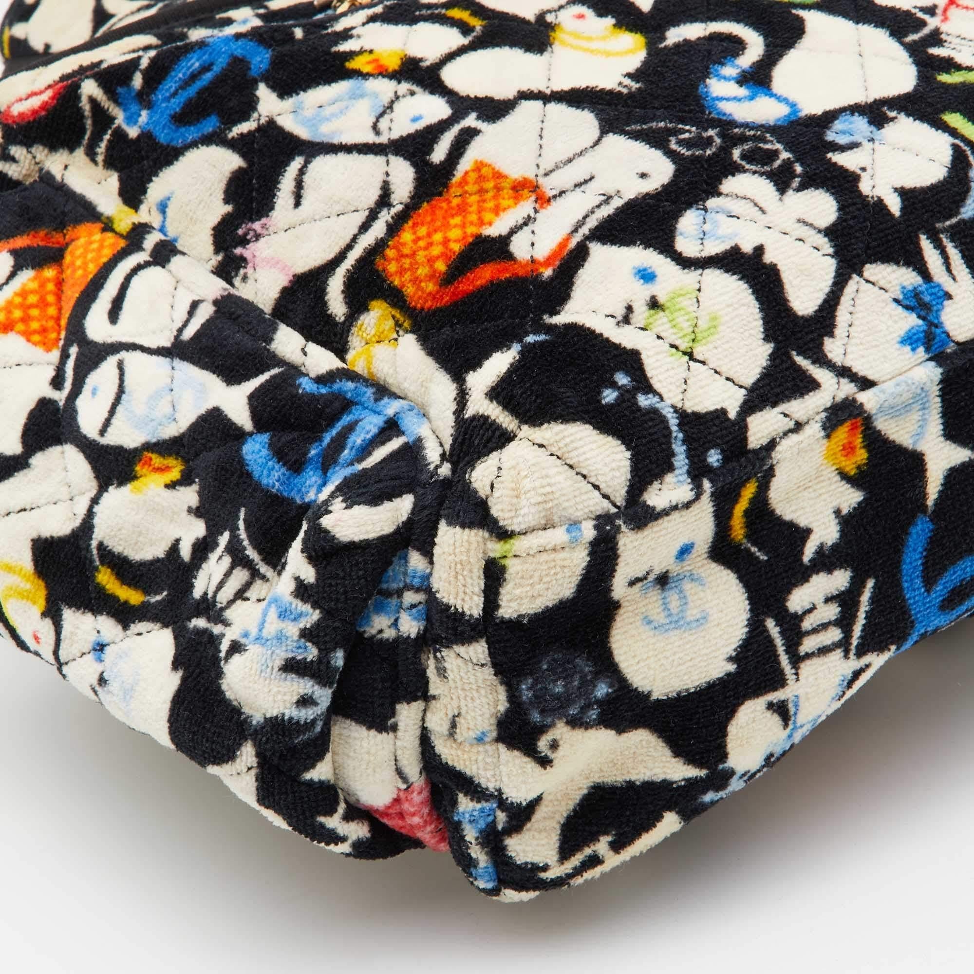 Chanel Multicolor Printed Cotton Terry Baby Diaper Bag 1