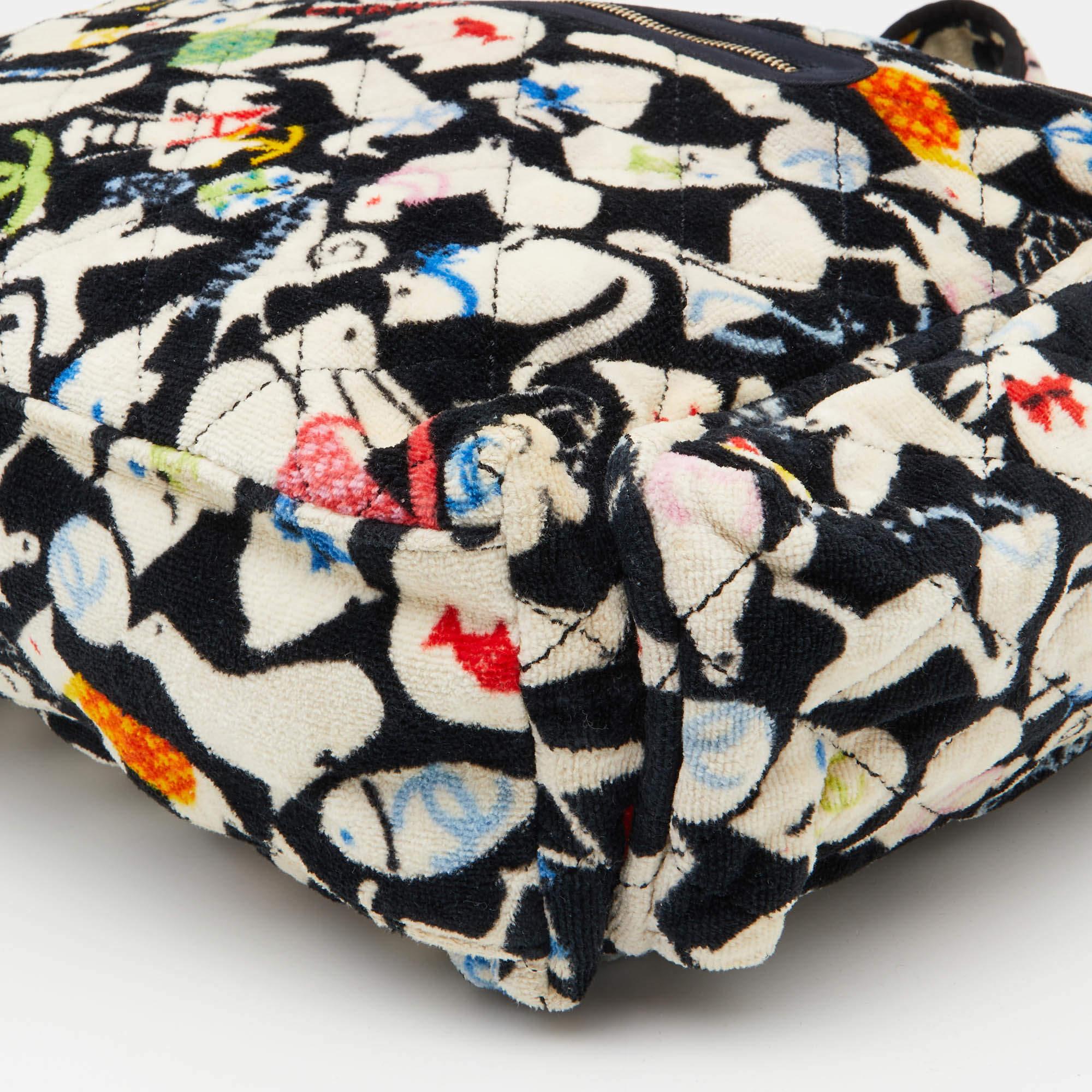 Chanel Multicolor Printed Cotton Terry Baby Diaper Bag 2