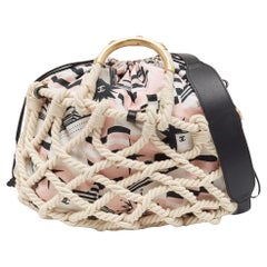 Chanel Multicolor Printed Fabric and Rope Shopper Tote