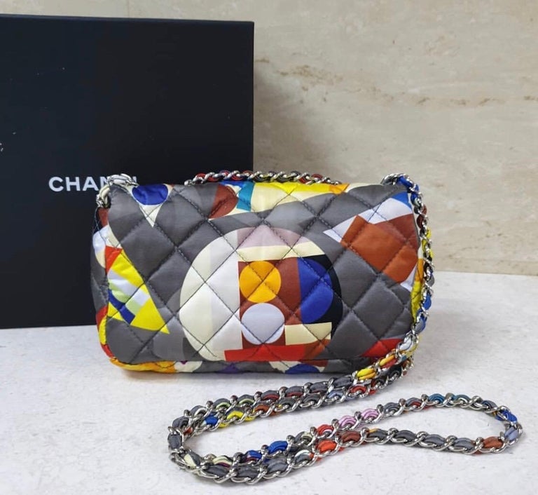 Chanel Multicolor Printed Nylon Medium Coco Color Flap Bag - Handbag | Pre-owned & Certified | used Second Hand | Unisex