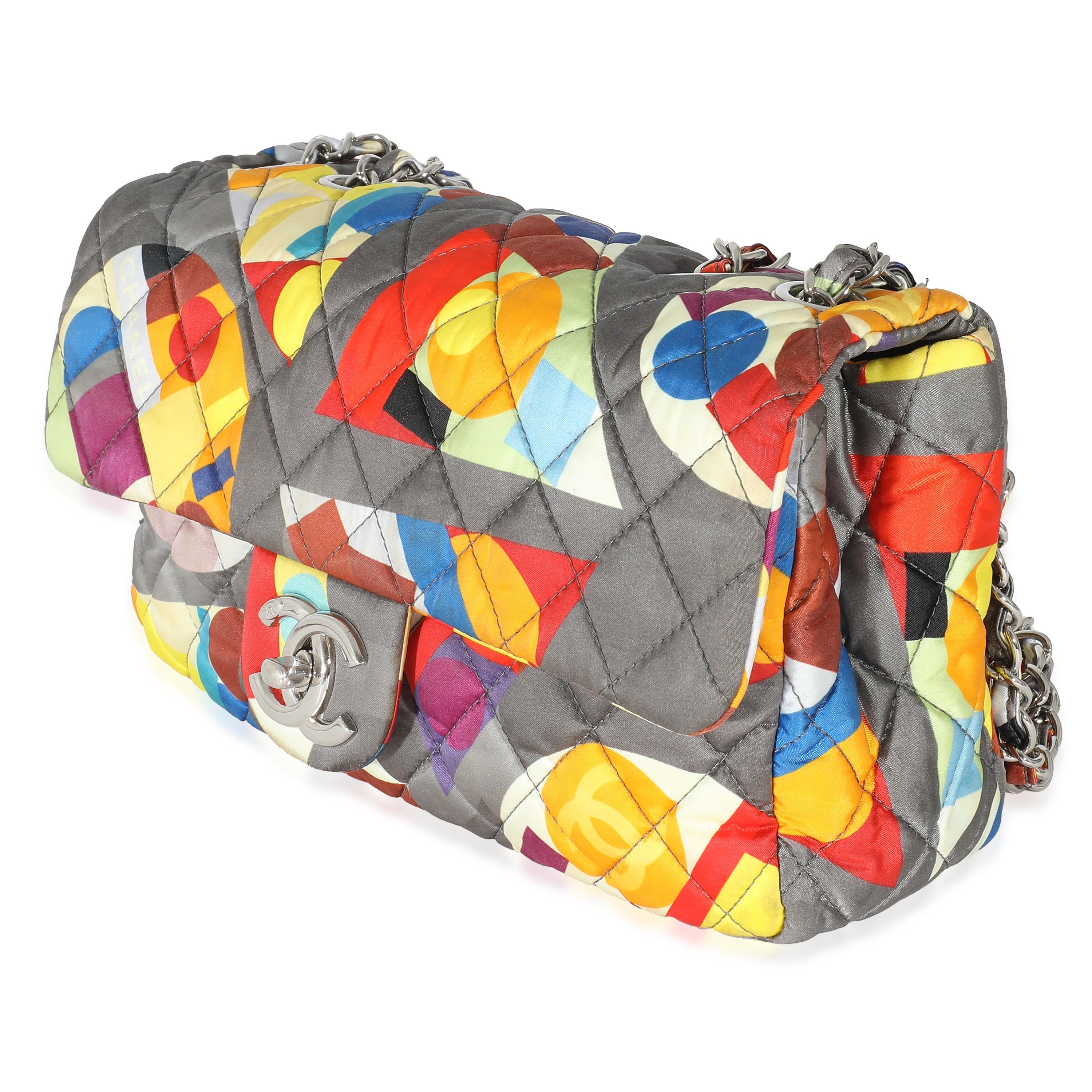 Women's or Men's Chanel Multicolor Printed Nylon Medium Coco Color Flap Bag
