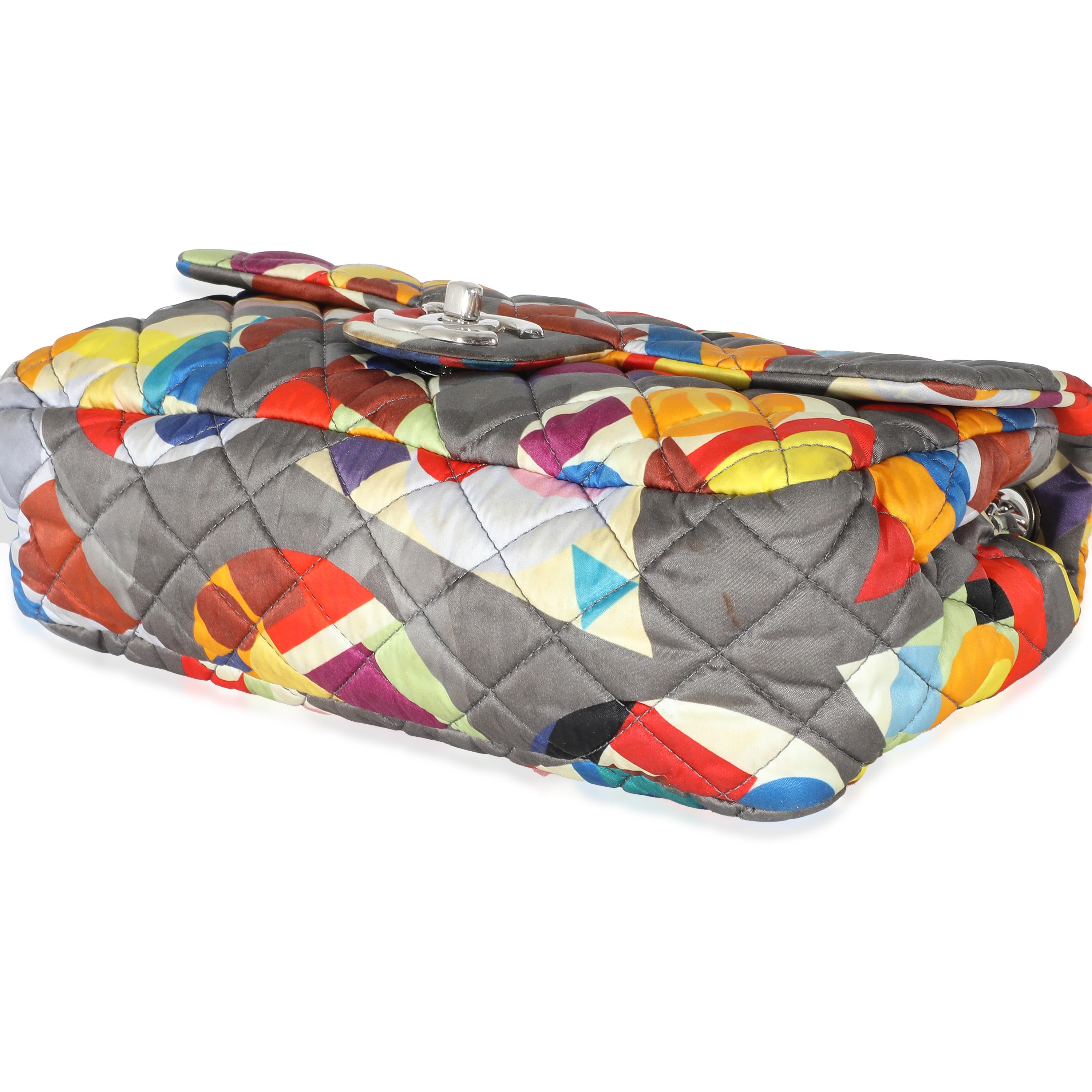 Chanel Multicolor Printed Nylon Medium Coco Color Flap Bag 1