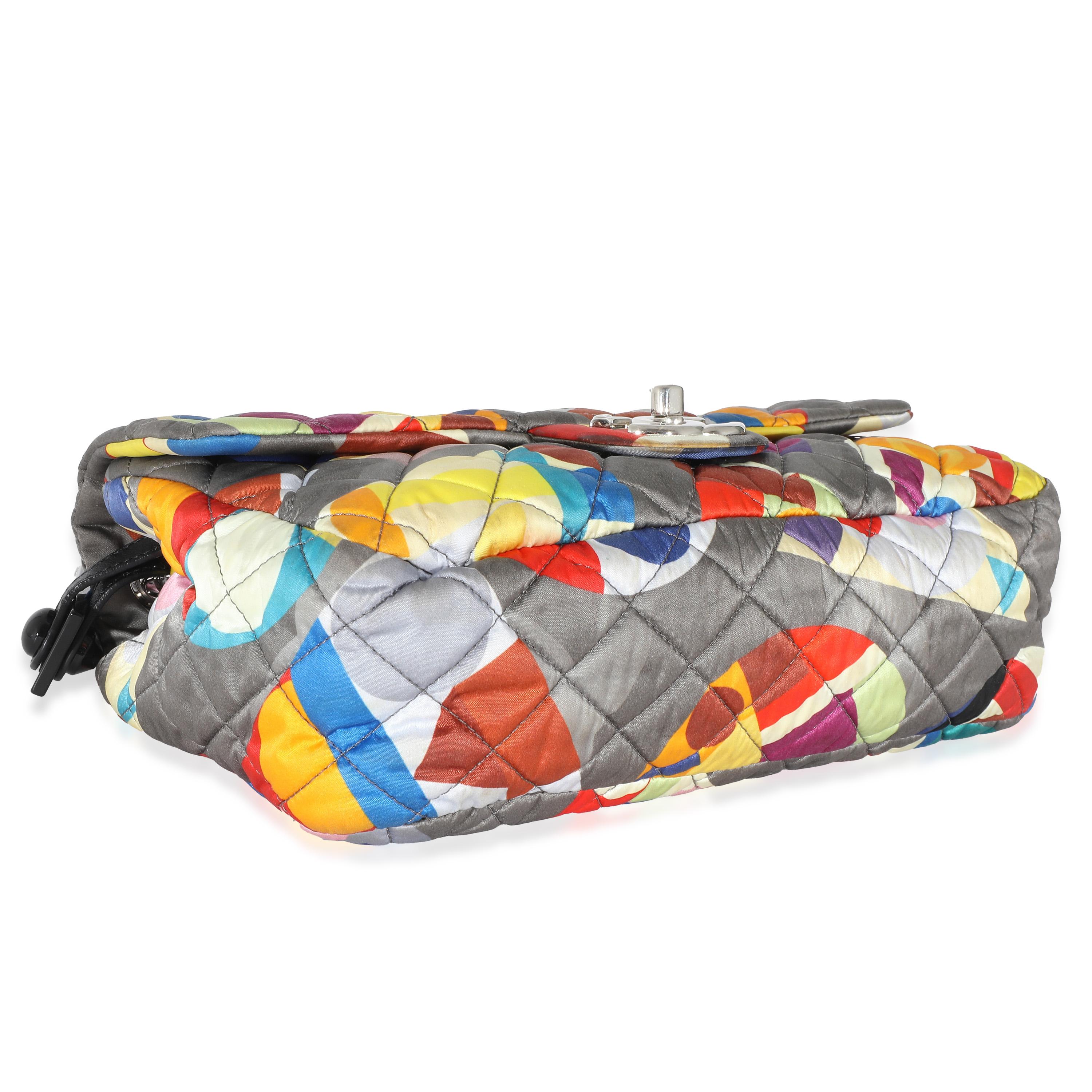 Chanel Multicolor Printed Nylon Medium Coco Color Flap Bag 2