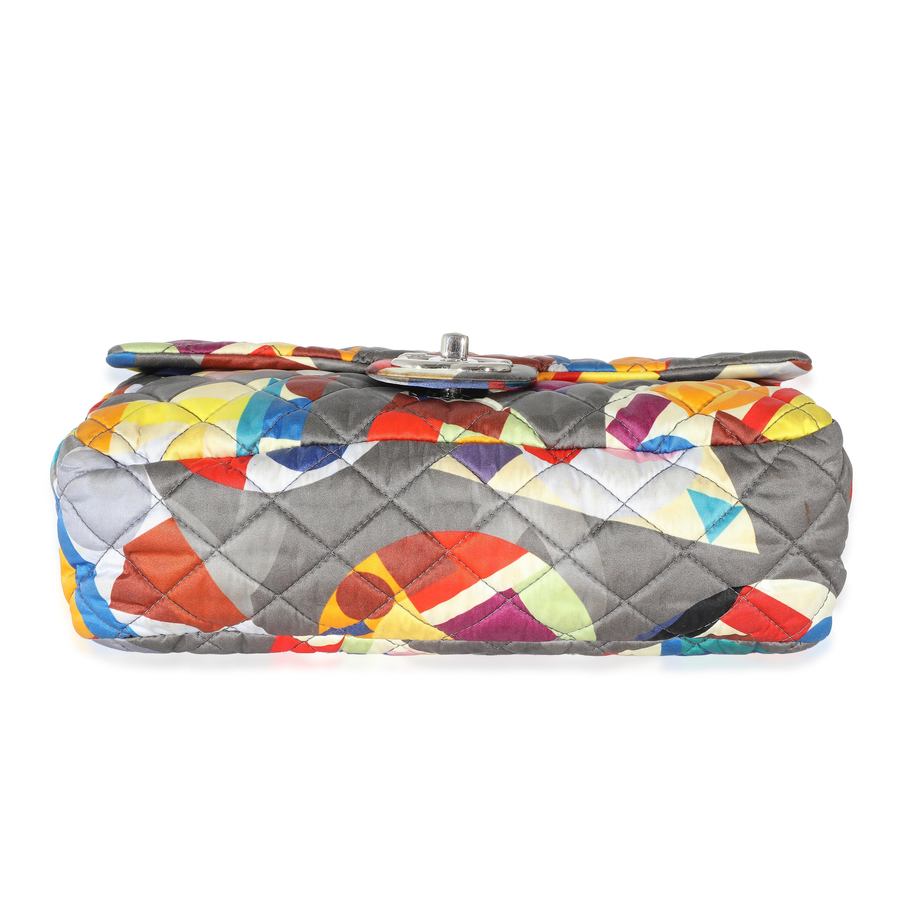 Chanel Multicolor Printed Nylon Medium Coco Color Flap Bag 3