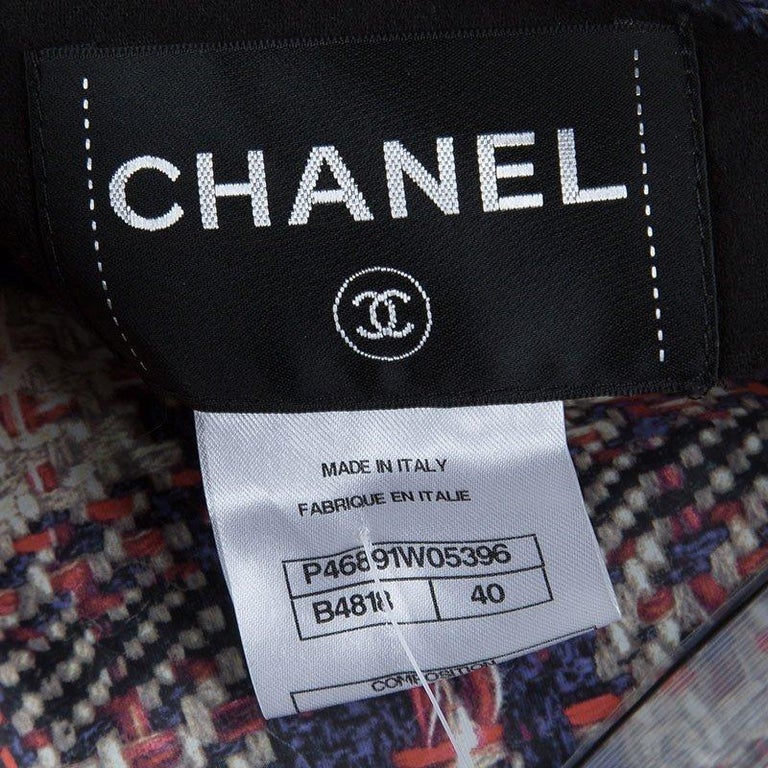 Chanel Multicolor Printed Nylon Reversible Jacket M For Sale at 1stDibs