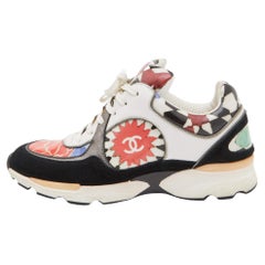 Chanel Multicolor Printed PVC and Leather CC Low Top Sneakers Size 38