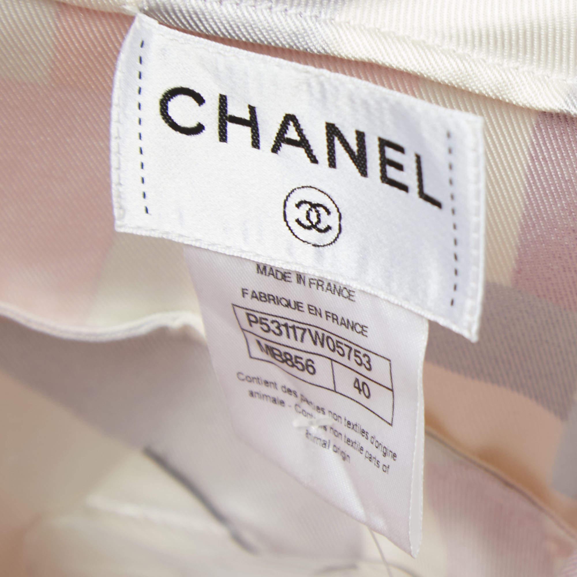 Chanel Multicolor Printed Silk Back Cut Out Sleeveless Maxi Dress M In Good Condition In Dubai, Al Qouz 2