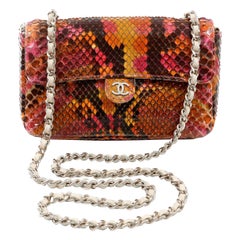 Chanel Mehrfarbige Python-Moderne  Mini-Klappentasche