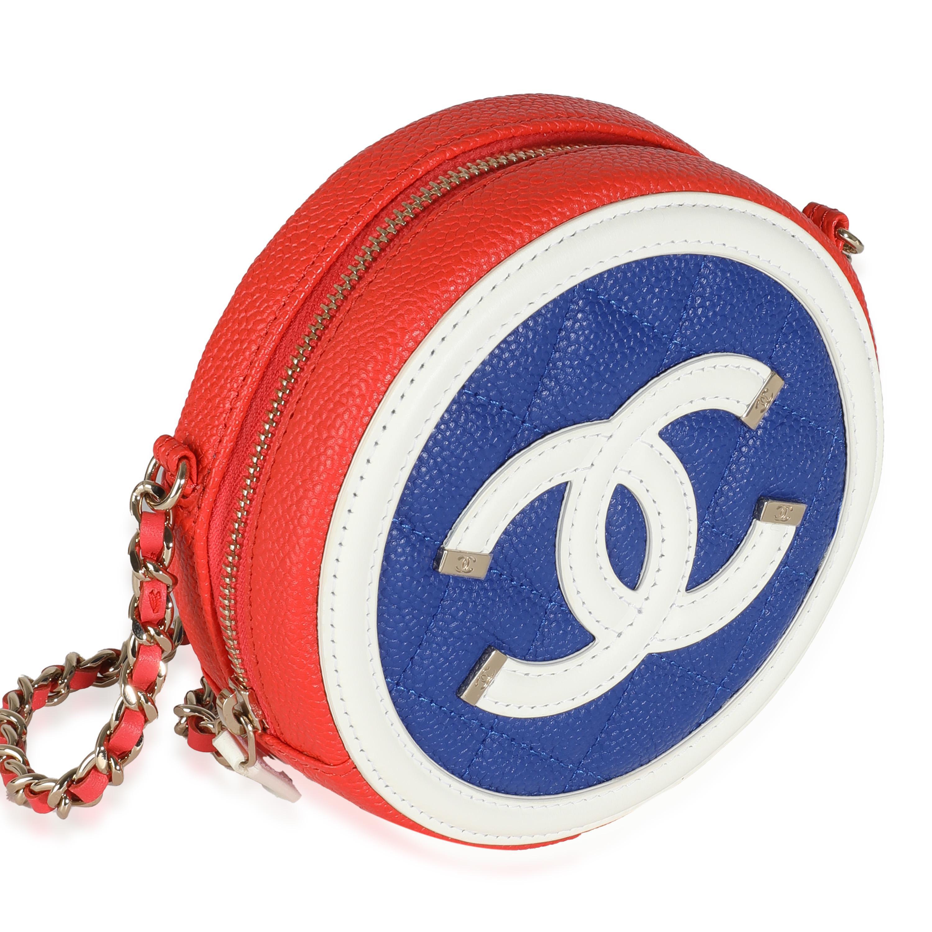Listing Title: Chanel Multicolor Quilted Caviar Round Filigree Clutch With Chain
SKU: Z143963
Condition: Pre-owned 
Handbag Condition: Excellent
Condition Comments: Item is in excellent condition and displays light signs of wear.   Faint scuffing