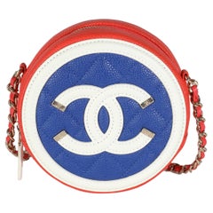 Chanel Multicolor Quilted Caviar Round Filigree Handbag With Chain