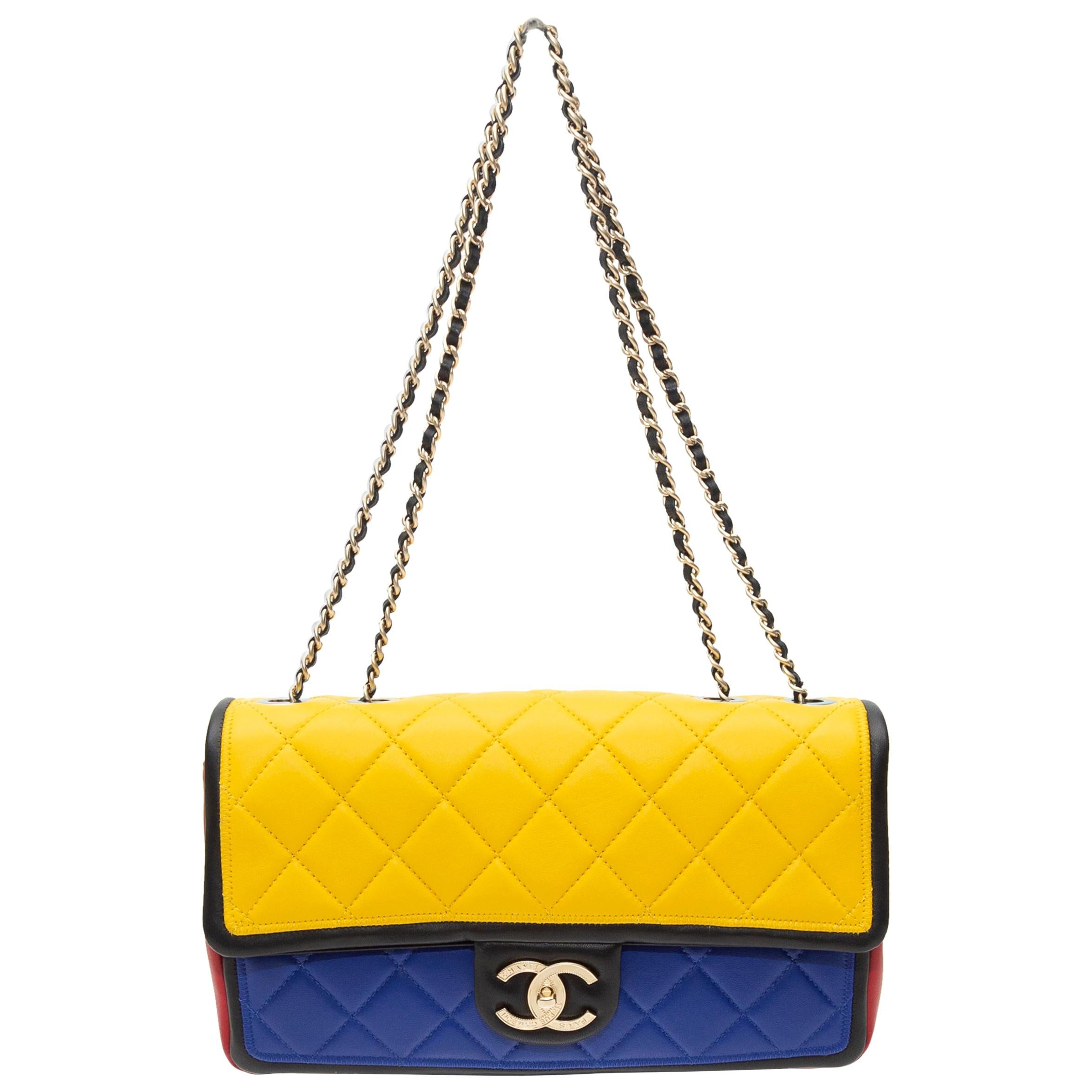 Chanel CC Chain Flap Bag Colorblock Jersey Medium