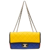 Chanel Multicolor Quilted Leather Color Block Medium Flap Bag at 1stDibs