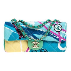 Chanel Multicolor Quilted Printed Canvas East/West Flap Bag