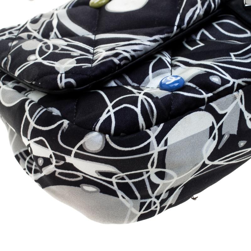 Chanel Multicolor Quilted Printed Nylon Flap Shoulder Bag 4