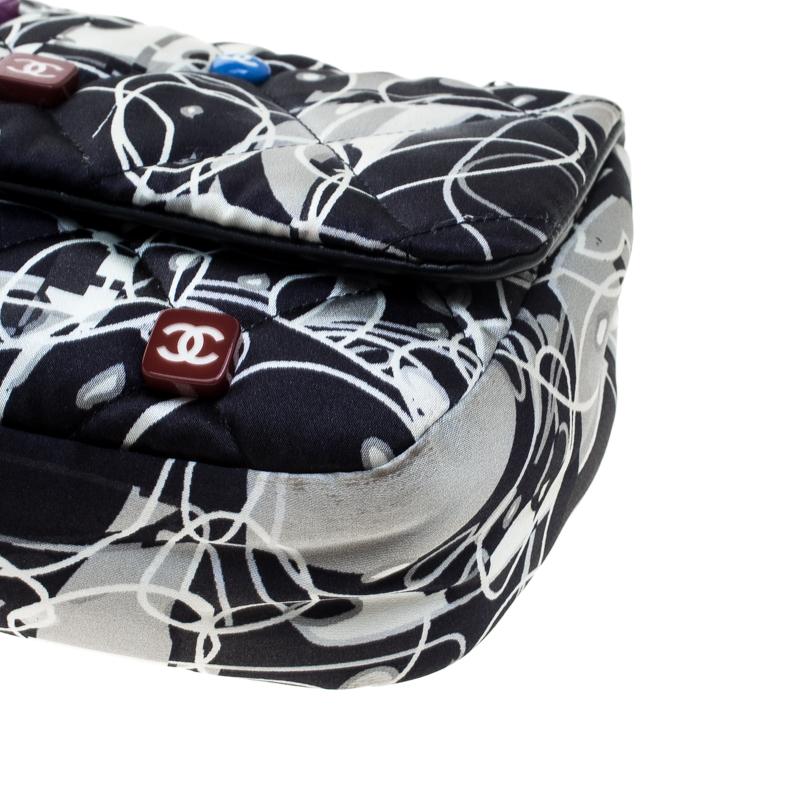 Chanel Multicolor Quilted Printed Nylon Flap Shoulder Bag 5