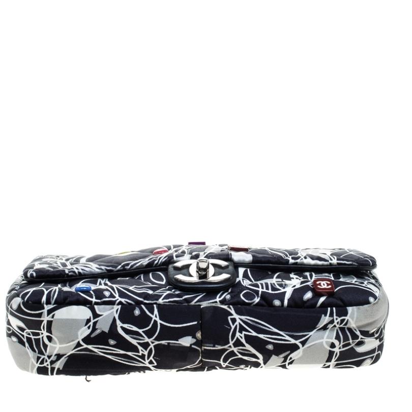 Chanel Multicolor Quilted Printed Nylon Flap Shoulder Bag 2