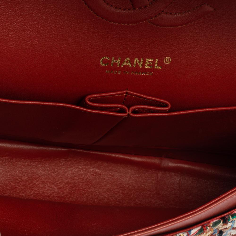 Chanel Multicolor Quilted Tweed Medium Classic Double Flap Shoulder Bag 2