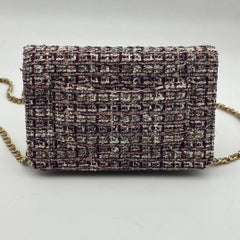Chanel Multicolor Quited Tweed Classic Woc Clutch Bag Shoudler Bag