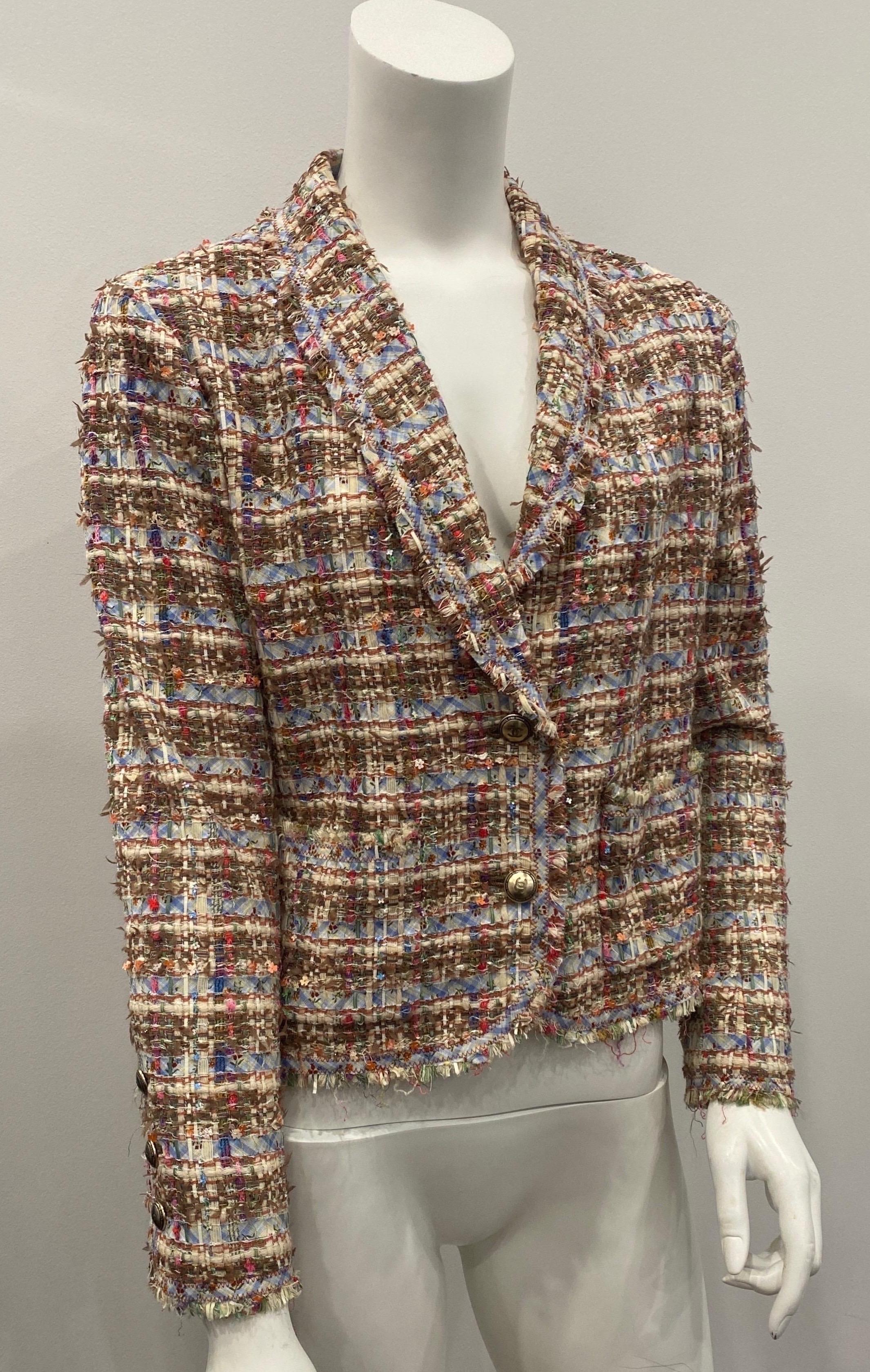 Women's Chanel Multicolor Ribbon Boucle Jacket -Size 40 - 2005P