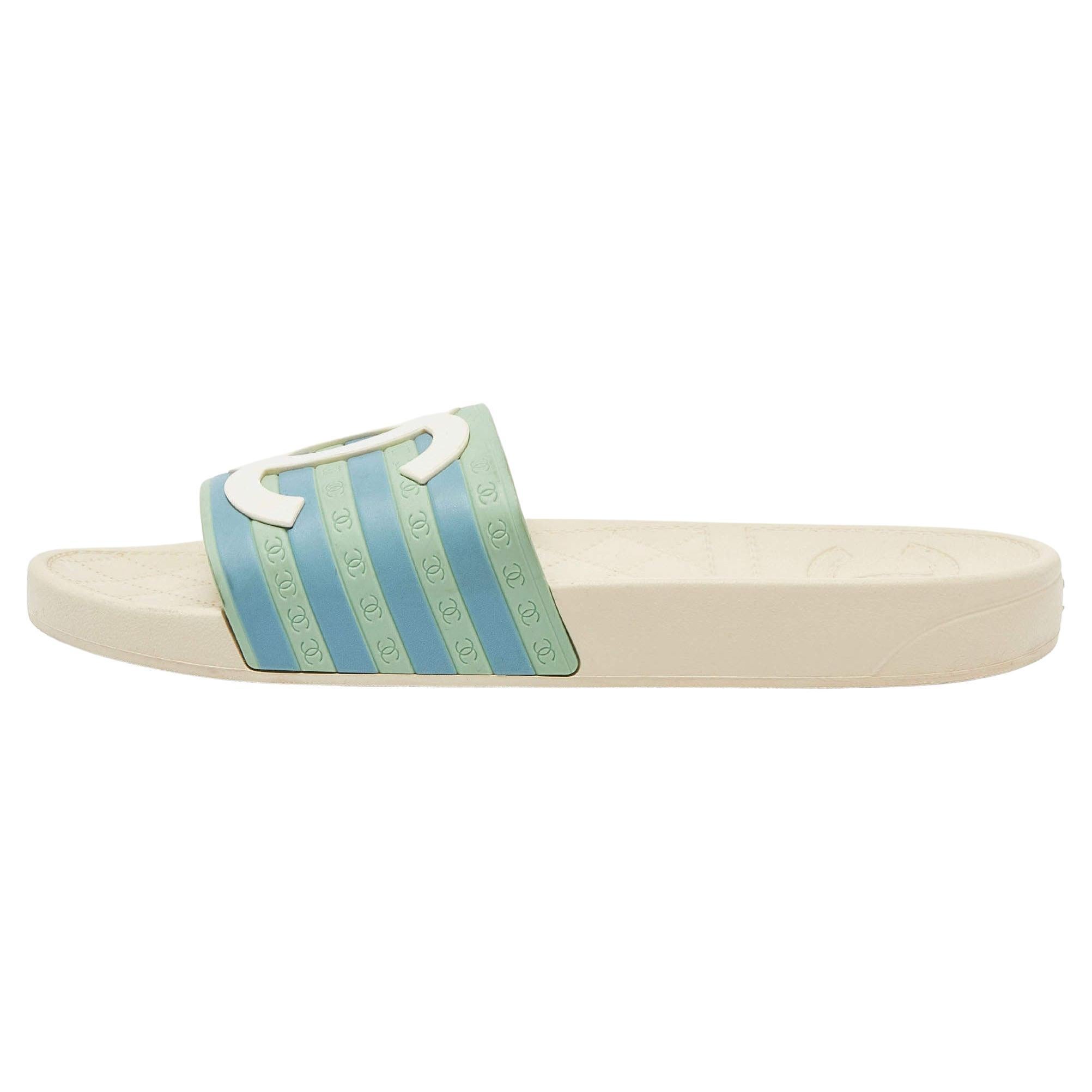 Chanel rubber store pool slides