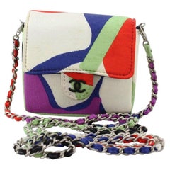 Chanel Mehrfarbige Mini- Messenger-Tasche aus Satin