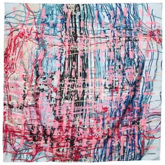 Chanel Multicolor Scribble Print Silk Square Scarf