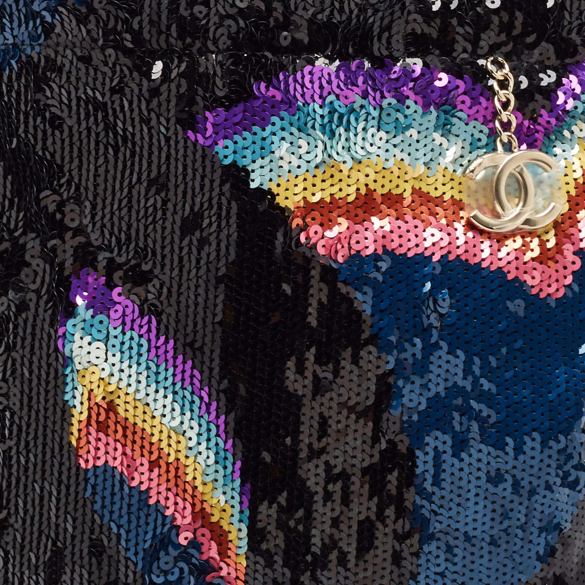 Women's Chanel Multicolor Sequins CC Drawstring Chain Tote
