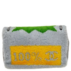 Chanel Multicolor Shearling And Leather Jumbo Comic Flap Bag