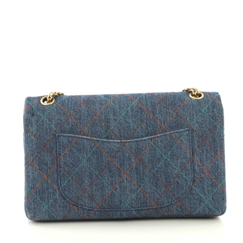 Gray Chanel Multicolor Stitch Reissue 2.55 Flap Bag Quilted Denim 226