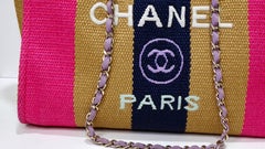 Chanel Multicolor Straw Raffia Deauville GM Tote
