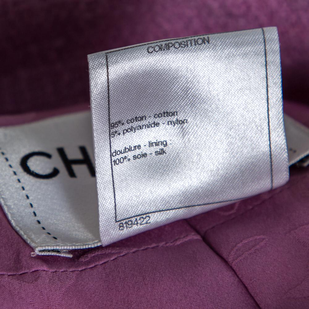 Women's Chanel Multicolor Stripe Cotton Tweed Belted Blazer L