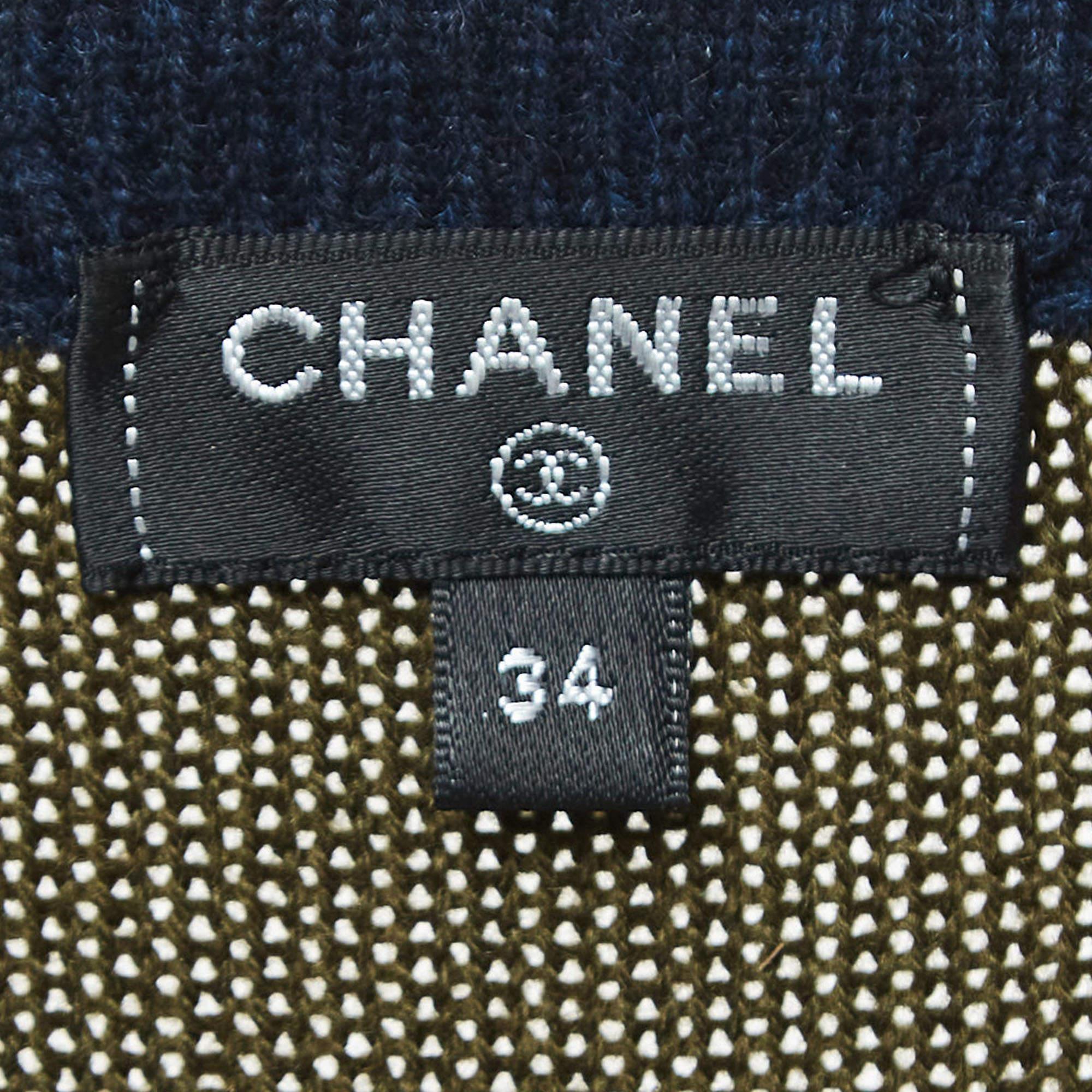 Chanel Multicolor Striped Cashmere Long Cardigan S In Excellent Condition For Sale In Dubai, Al Qouz 2