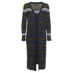 Chanel Multicolor Striped Cashmere Long Cardigan S