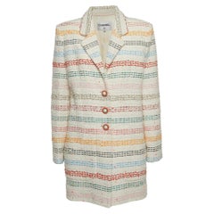 Chanel Multicolor Striped Tweed Long Jacket M