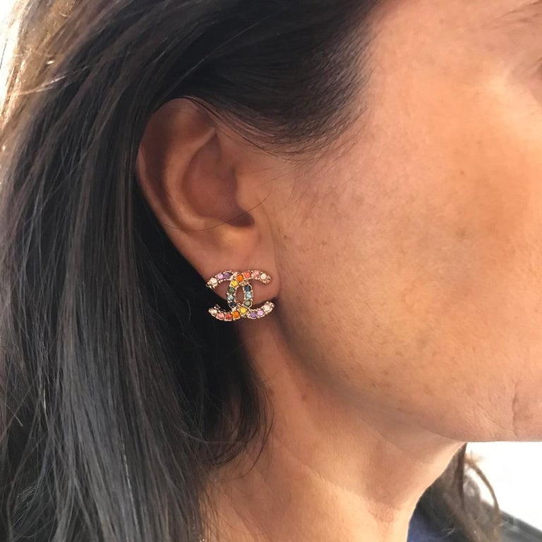 CHANEL Multicolor Stud Earrings at 1stDibs | chanel earrings, chanel  earrings multicolor, chanel multicolor earrings