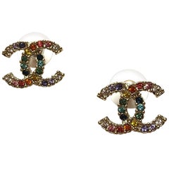 CHANEL Multicolor Stud Earrings