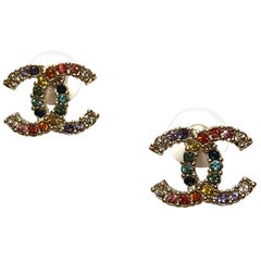 CHANEL Multicolor Stud Earrings