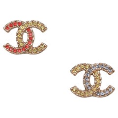Chanel multicolor stud earrings