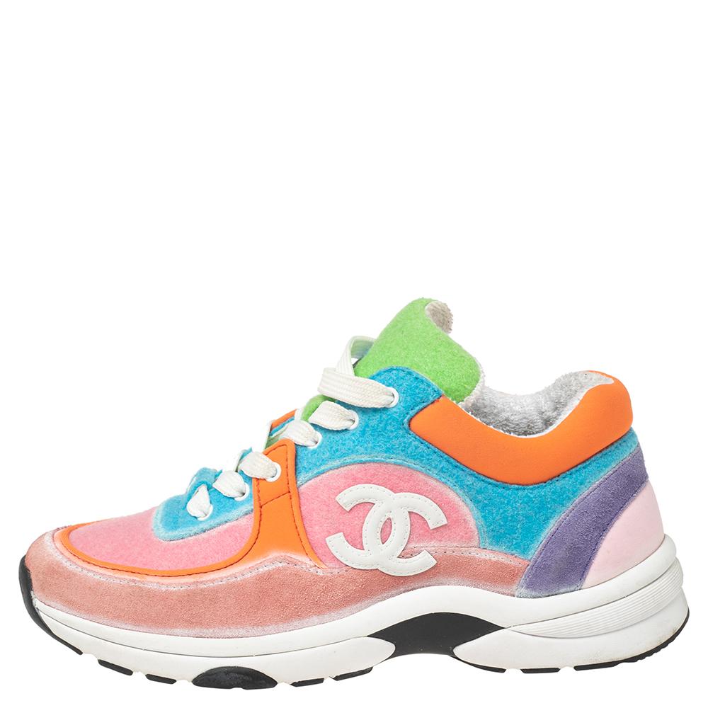 Colorful chanel sneakers clearance