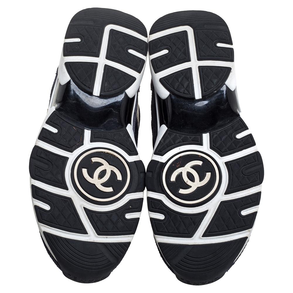 Chanel Multicolor Ante Cuero Y Tela CC Logo Zapatillas Bajas Talla 36 2