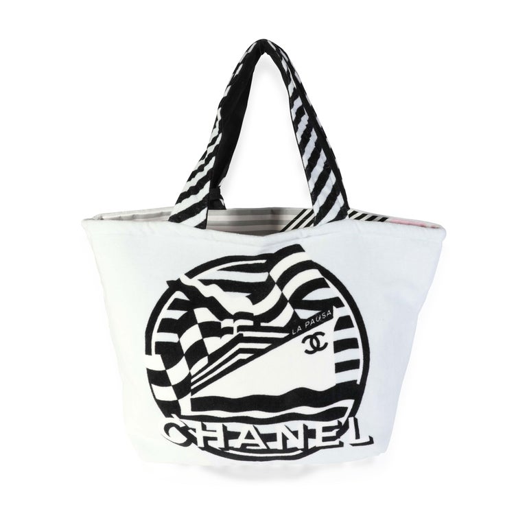 CHANEL Printed Fabric Quilted Logo Large Shopping Tote Multicolor 912354