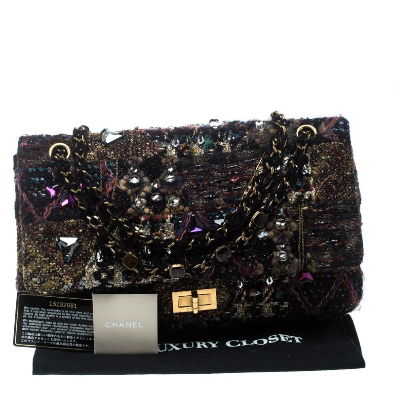 Chanel Multicolor Tweed and Jeweled Limited Edition Lesage Reissue Flap Bag 7