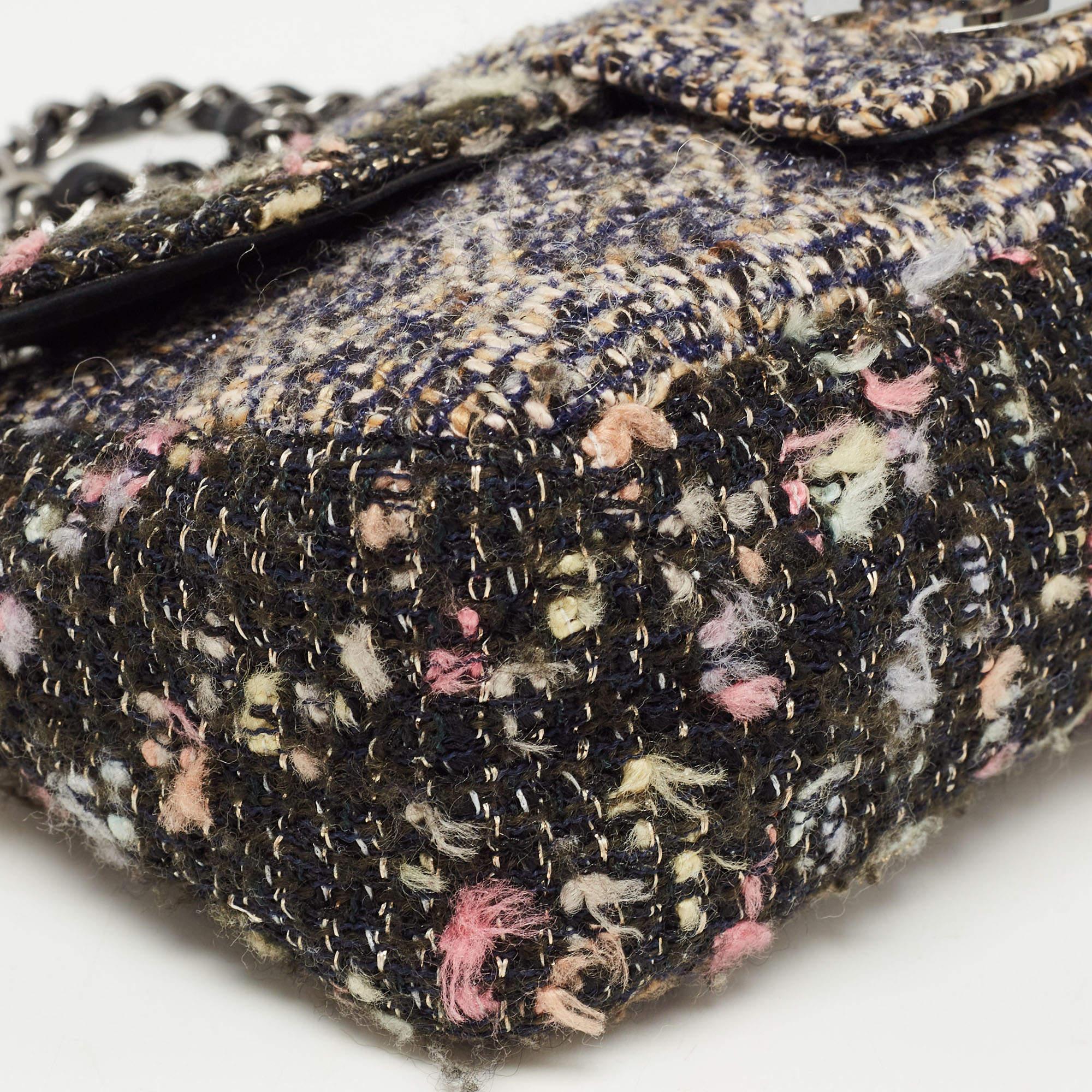 Chanel Multicolor Tweed and Leather Fantasy Tweed Flap Bag 2