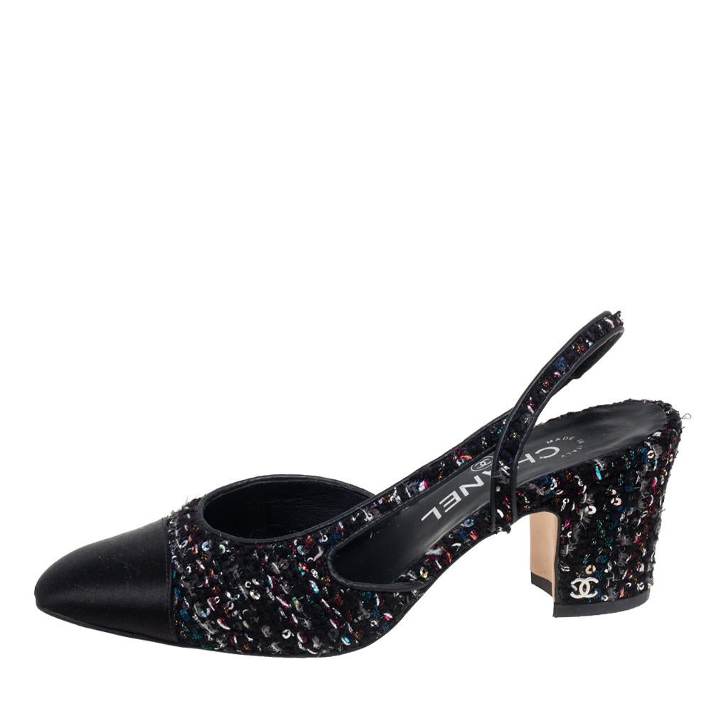 chanel slingback tweed