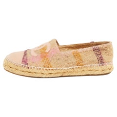 Chanel Multicolor Tweed CC Cap Toe Espadrilles Size 40