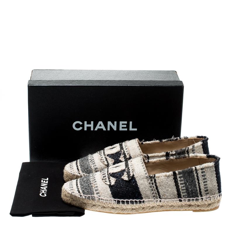Chanel Multicolor Tweed CC Espadrilles Size 41 3