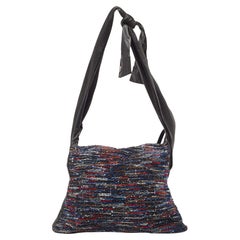 Chanel grand sac pour filles en tweed multicolore à franges et cuir