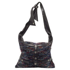Chanel Multicolor Tweed Fringe and Leather Large Girl Bag