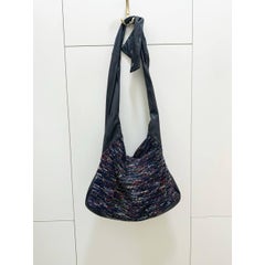 Chanel Multicolor Tweed Girl Bag with Black Leather Trim & CC Buttons